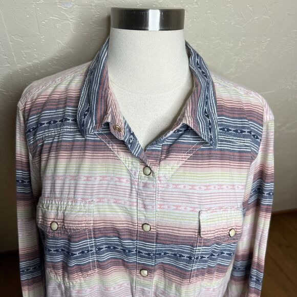 Ariat Top Womens XXL Orange Glaze Real Radiant Pearl Snap Long Sleeve Western - Picture 4 of 8
